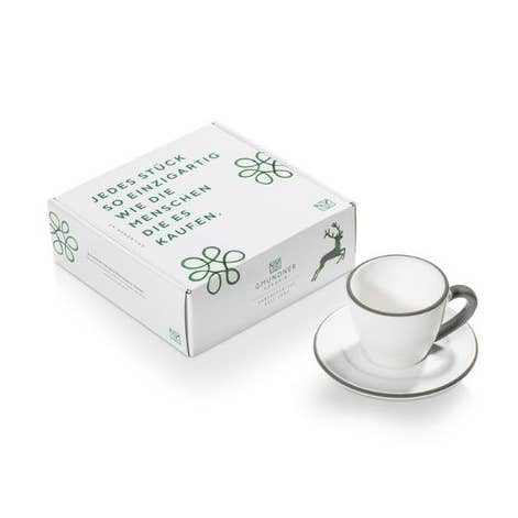 Bord gris, Espresso Pour Toi/2 pièces. Dans coffret cadeau. pour la vente par Gmundner Keramik Handels GmbH