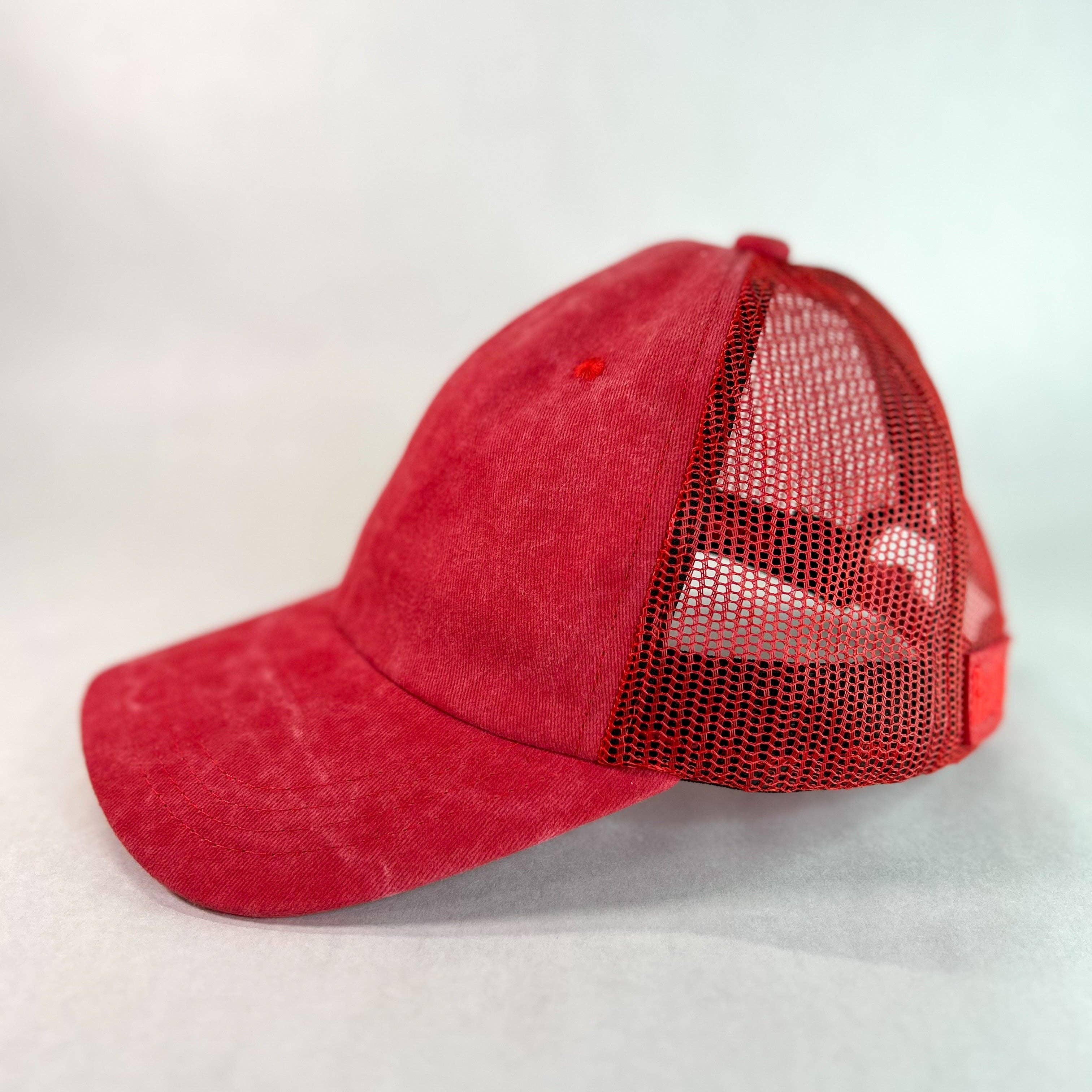 Red Sprite Hats - Wholesale Baseball Cap - Women's - Hidden Messy Bun Baseball Cap 2.0, High Ponytail Hat36