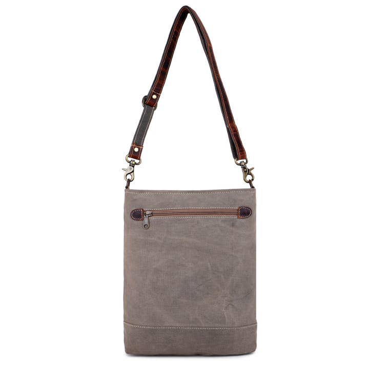 Sixtease Bags USA - Wholesale Crossbody Bag - Women's - Canvas Cowhide & Leather Women's Sling Bag - Neutral Paisley2