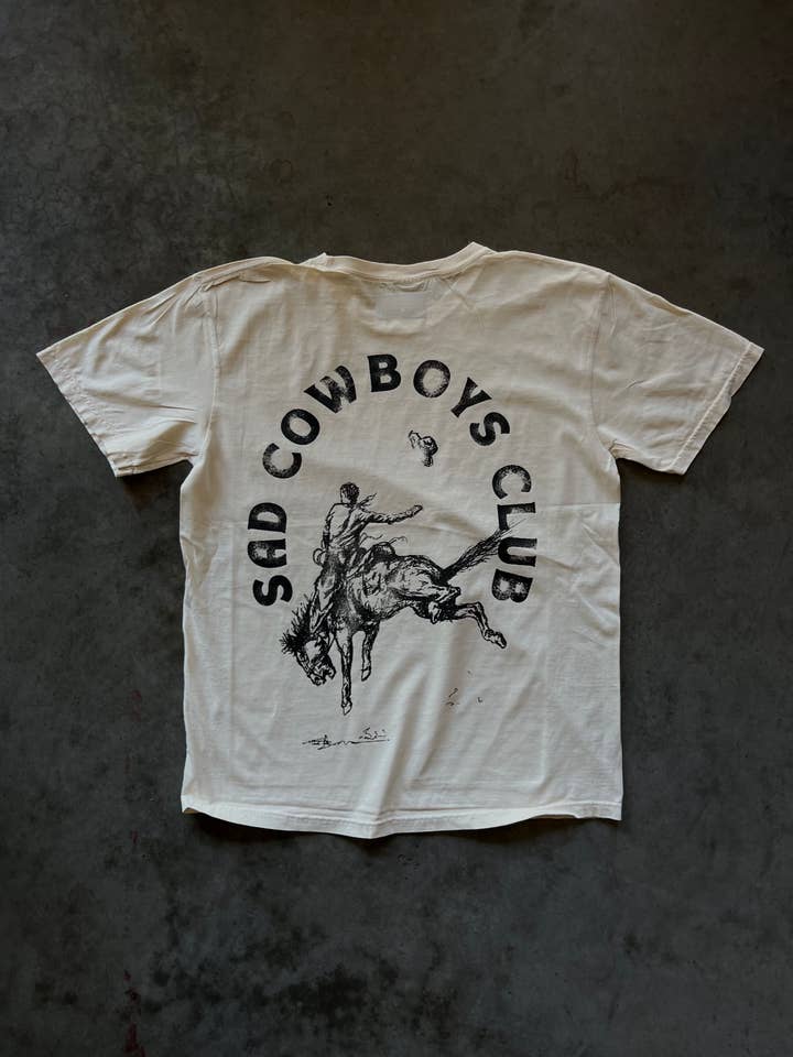 Pointer And Pine - Wholesale Screen Printed T-Shirt - Unisex - SAD COWBOYS CLUB TEE1