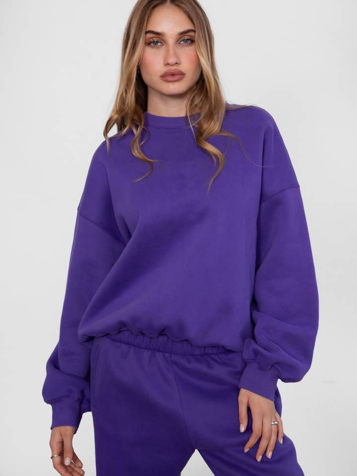 TICTOC - Wholesale Sweatshirt - Women's - VARSITY Plush Fleece Crew Neck Lounge Pullover Sweatshirt42