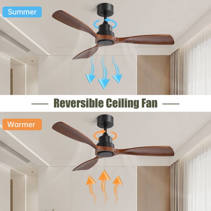 39F Inc. - Wholesale Ceiling Fan - 48-Inch Outdoor Ceiling Fan with 3 Solid Wood Blades4