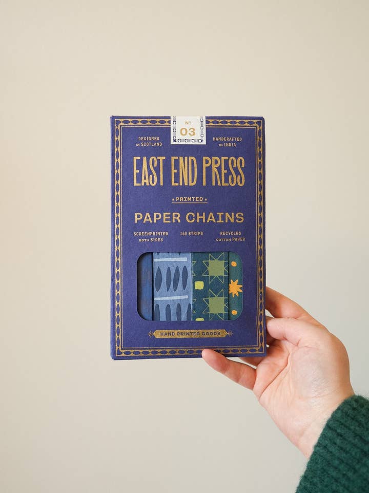 BLUE & YELLOW PAPER CHAIN KIT for wholesale by East End Press