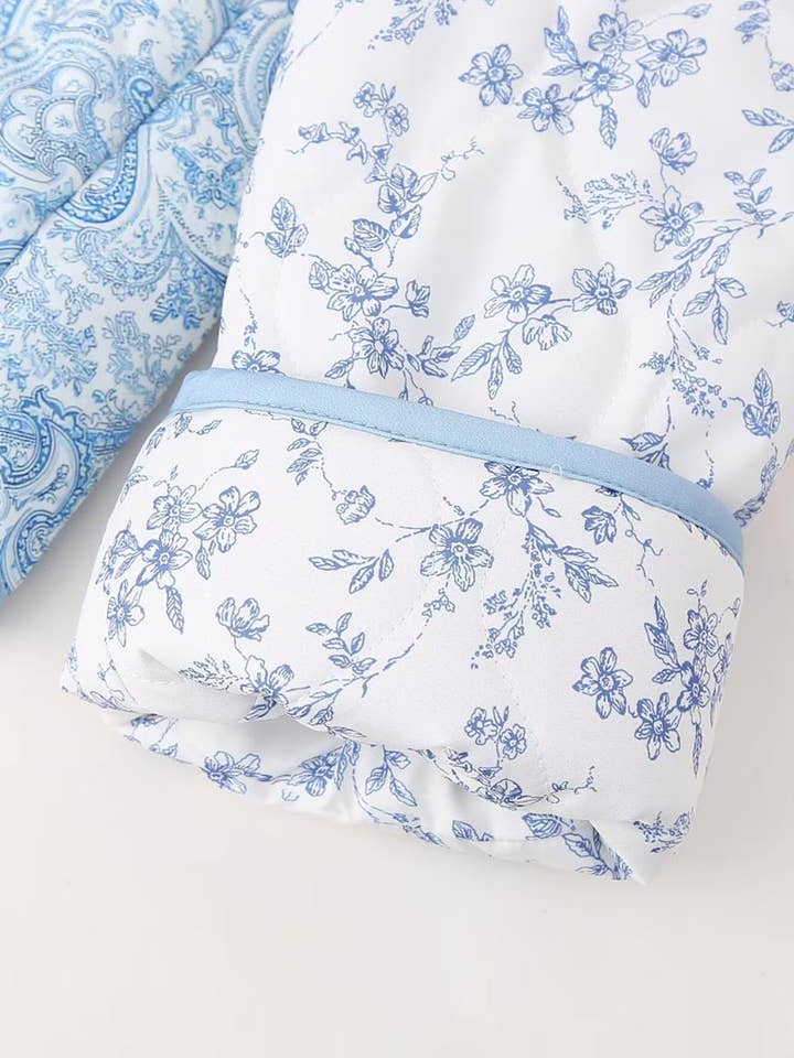 BLUE Quilted Floral Jacket for wholesale on Faire1