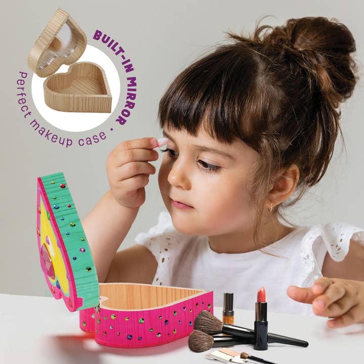 Dan&Darci - Wholesale DIY craft kit – Child - Paint Your Own Wooden Kids Heart Treasure Box2