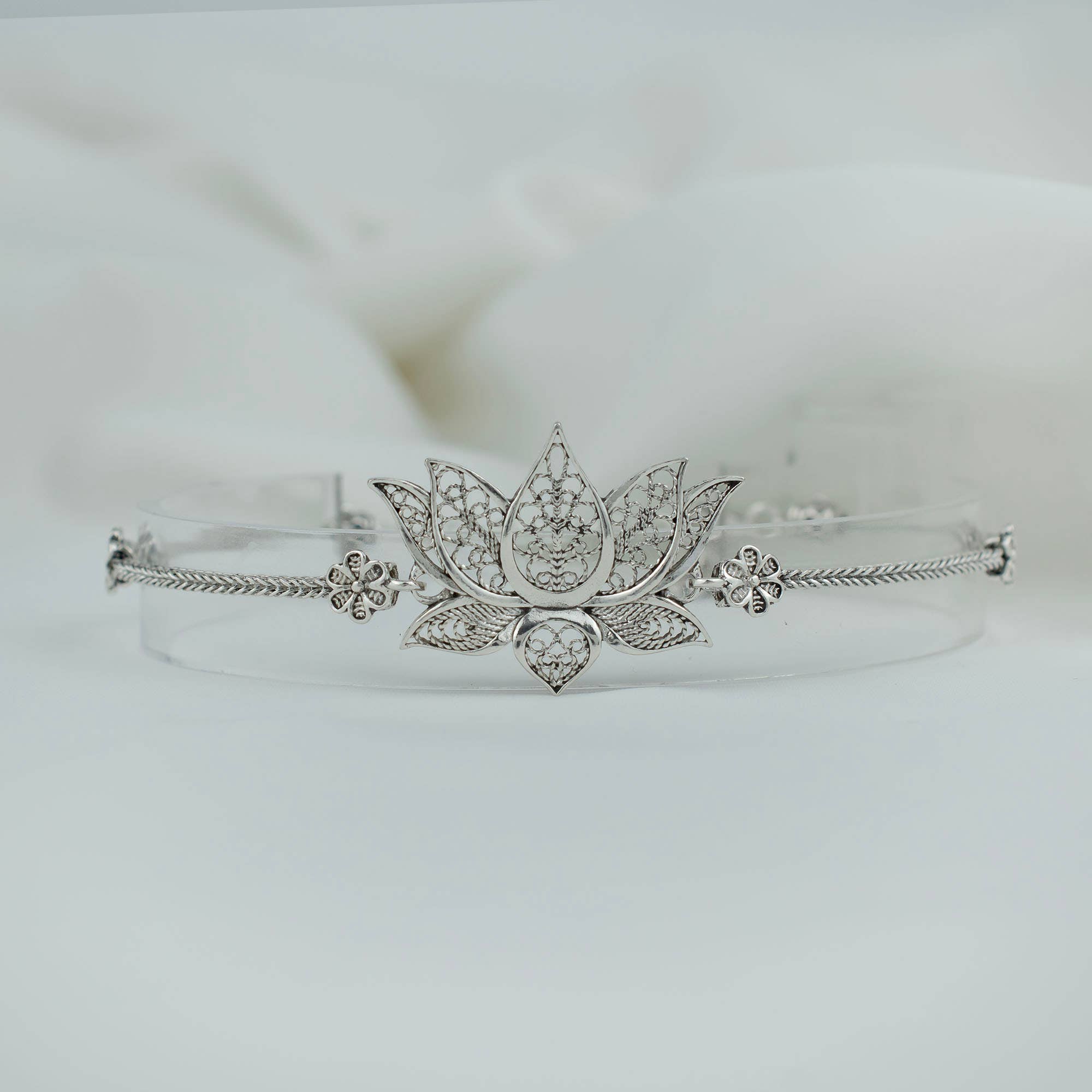 Filigranist Jewelry - Vendita all'ingrosso Bracciali a catena e a maglie - Bracciale a maglia con fiore di loto in argento sterling per donna6