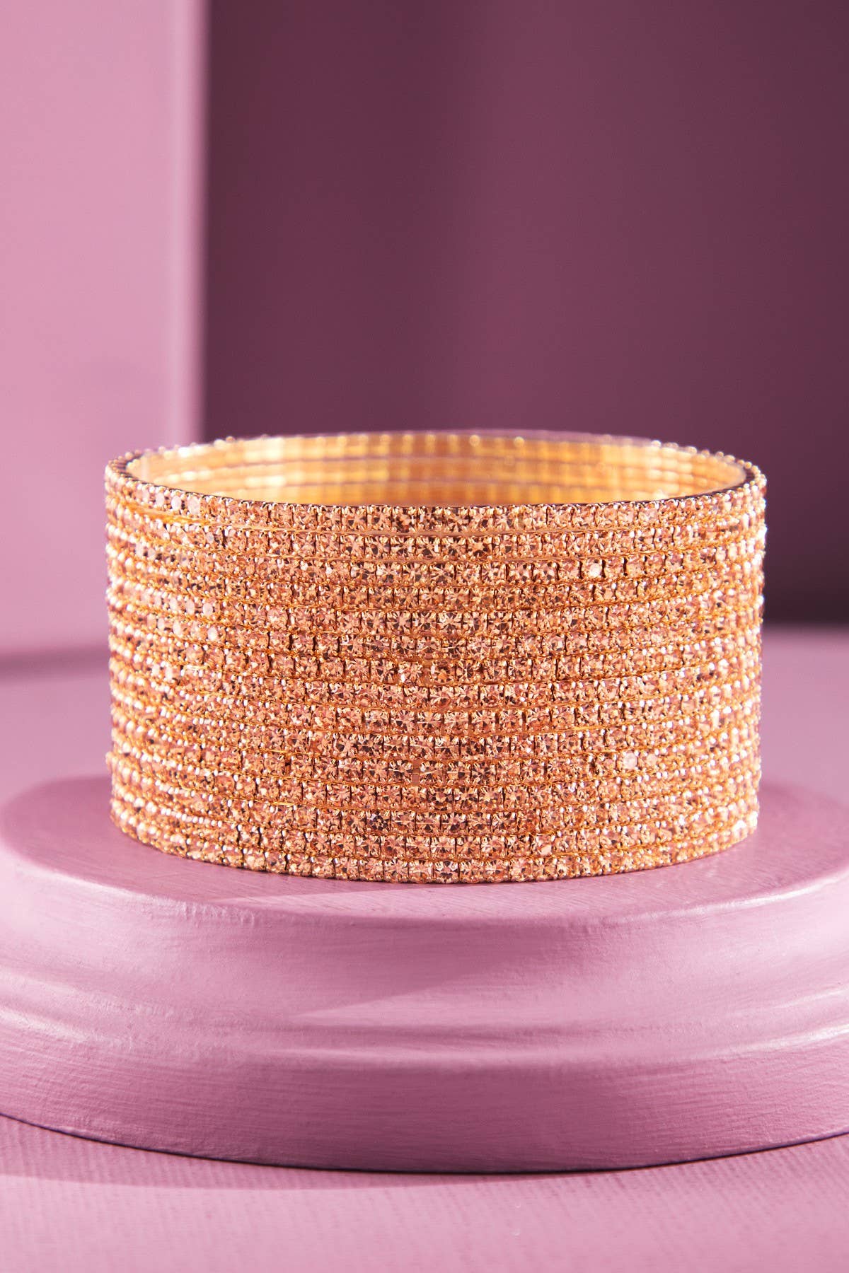 Urbanista - Wholesale Bangle Bracelet - 15-Layered Stackable Glass Stone Bracelets5