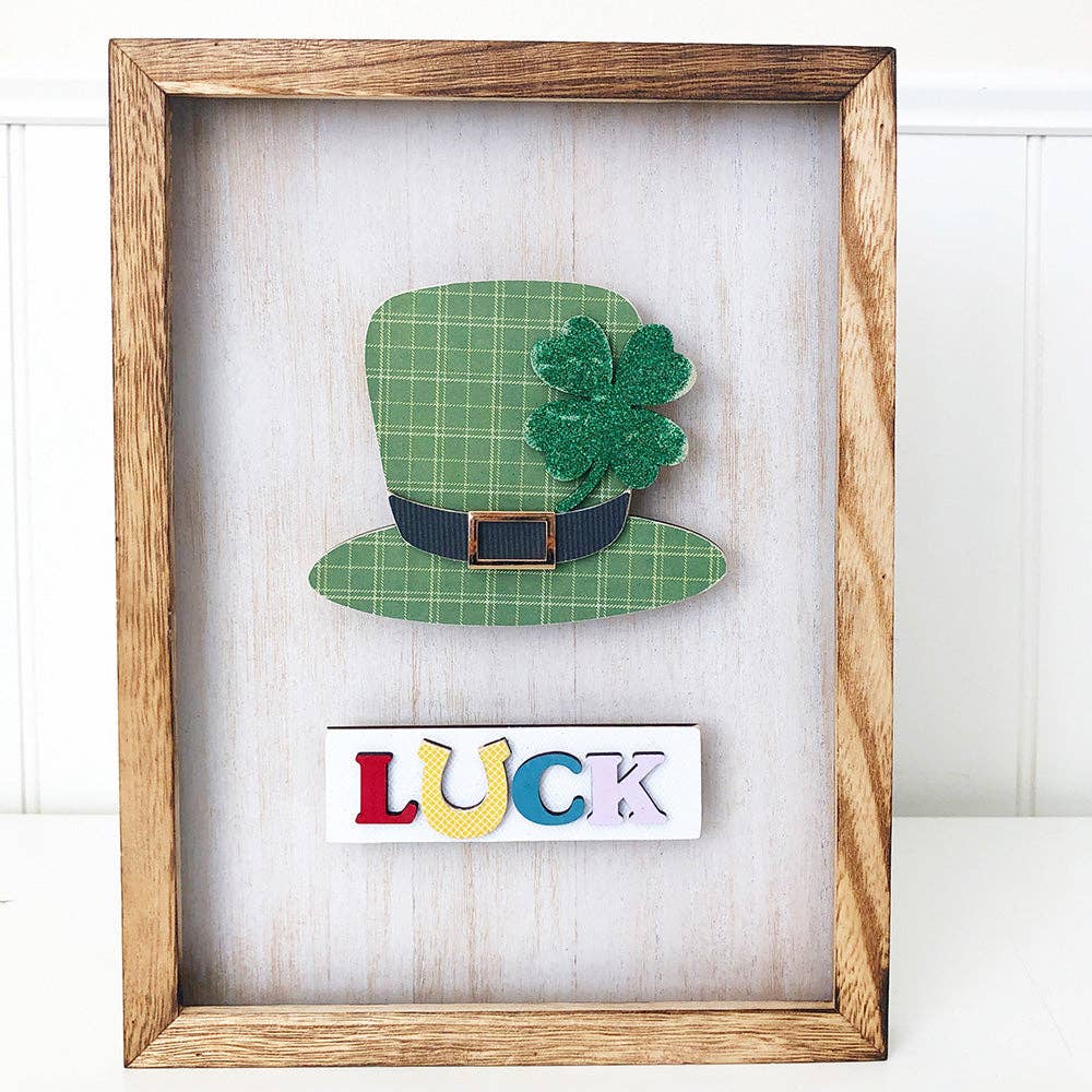 Foundations Decor – wholesale DIY craft kit – Foundations Decor Simply Framed - Glitter Green LUCK DIY kit0