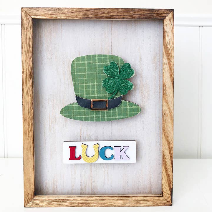 Foundations Decor – wholesale DIY craft kit – Foundations Decor Simply Framed - Glitter Green LUCK DIY kit