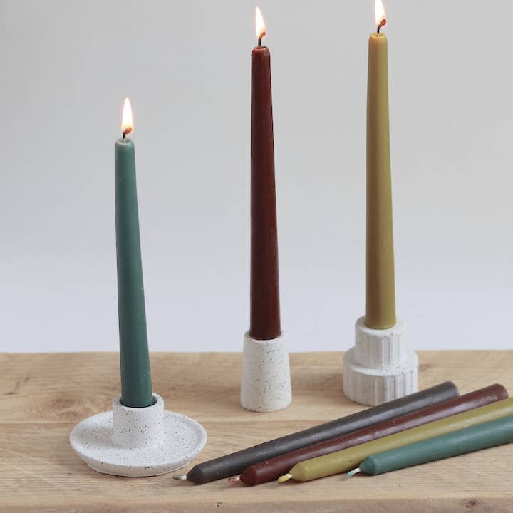 Five Bees Yard - Wholesale Tapered Candle/Candlestick - Coloured Beeswax Taper | Pastel Color Dinner Candle |Eco Dye