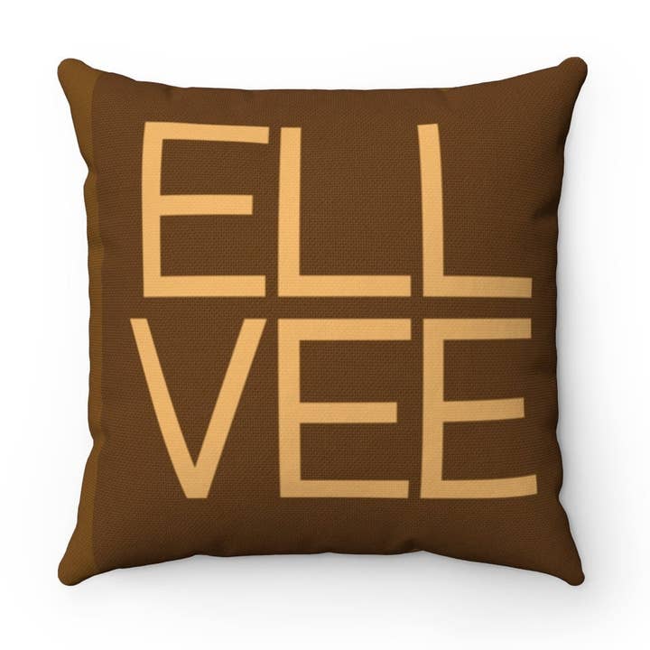 Ell Vee Pillow, 18 X 18, Fashion Designer 18 X 18 Pillow Lv Inspired Throw Pillow, Decorative Pillow, Accent Pillow for wholesale by QuotesOn LLC