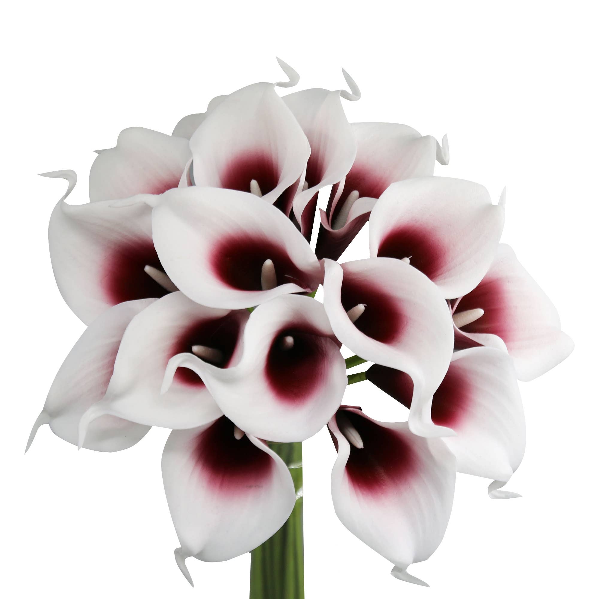 Angel Isabella - Wholesale Artificial Flowers - 10-stem real touch calla lily-Red burgundy color palette0
