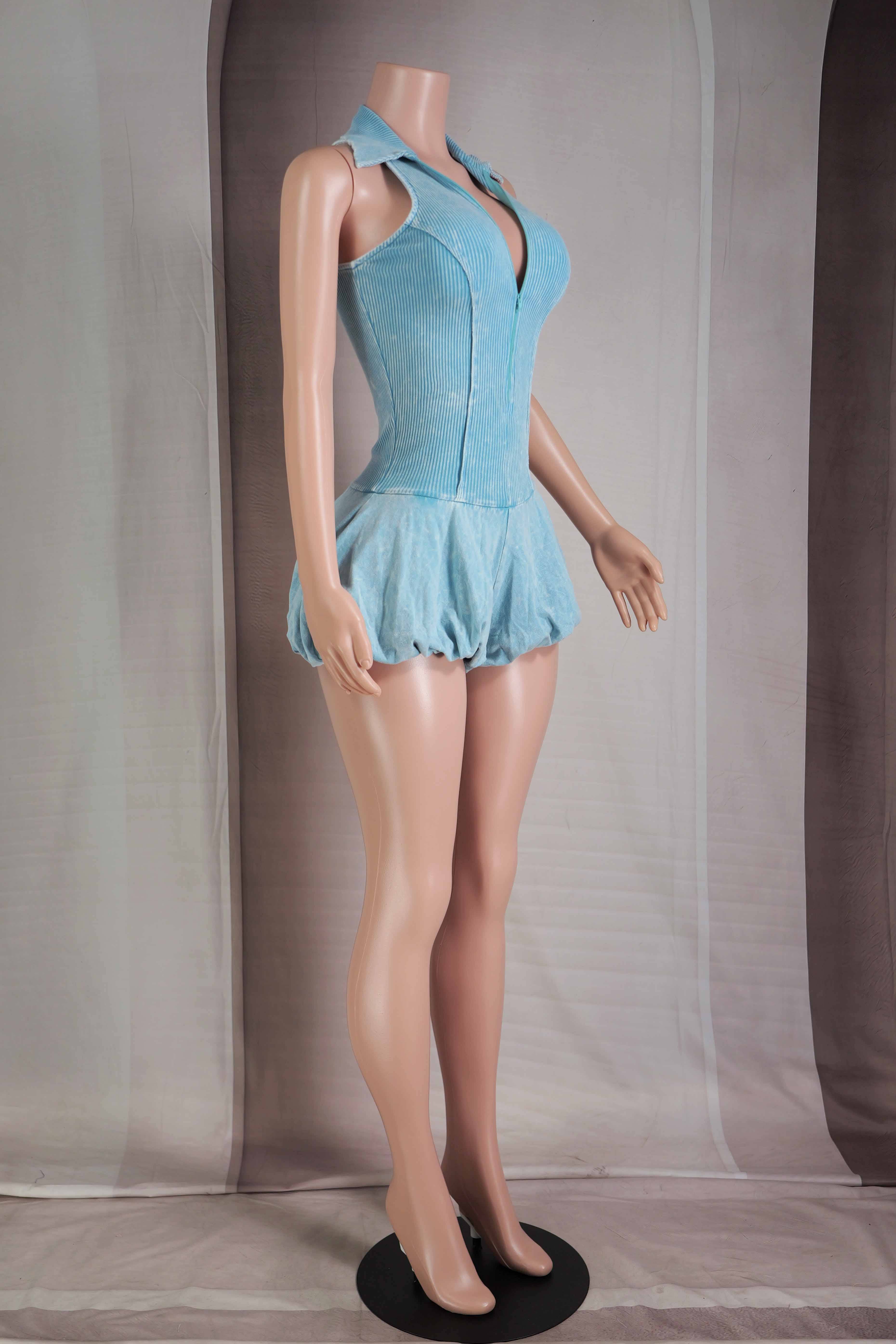 Dalia Studio - Wholesale Romper - Women's - MINERAL WASH SLEEVELESS ZIP UP BUBBLE ROMPER9