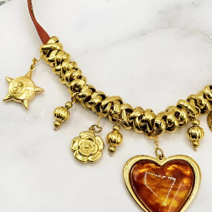 Wild & Free - Wholesale Pendant/charm necklace - Collar Bohemio con Dijes y Colgante de Corazón2