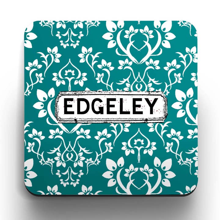 Teal Damask Coasters (sæt af 4) for engroshandel hos tinned snail