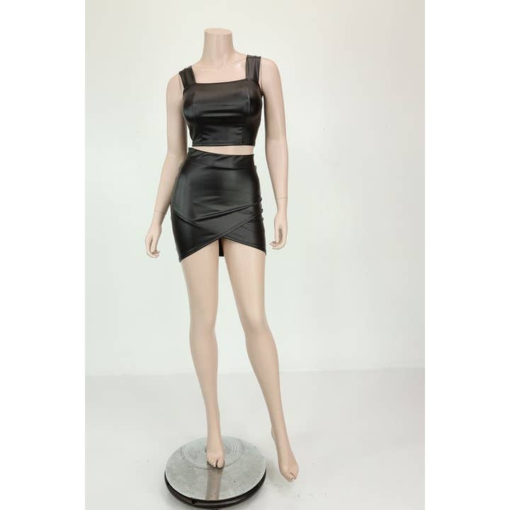 Chic Sexy High Waist Style Matching Top Pu Leather for wholesale by SEXY STAR DESIGN INC
