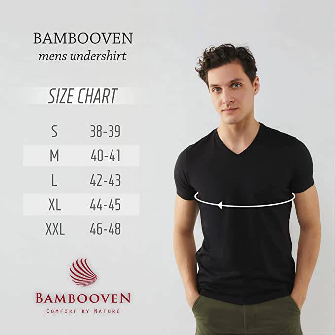Bambooven - Vente T-shirt – homme - Lot de 3 sous-t-shirts pour hommes à col rond en bambou10