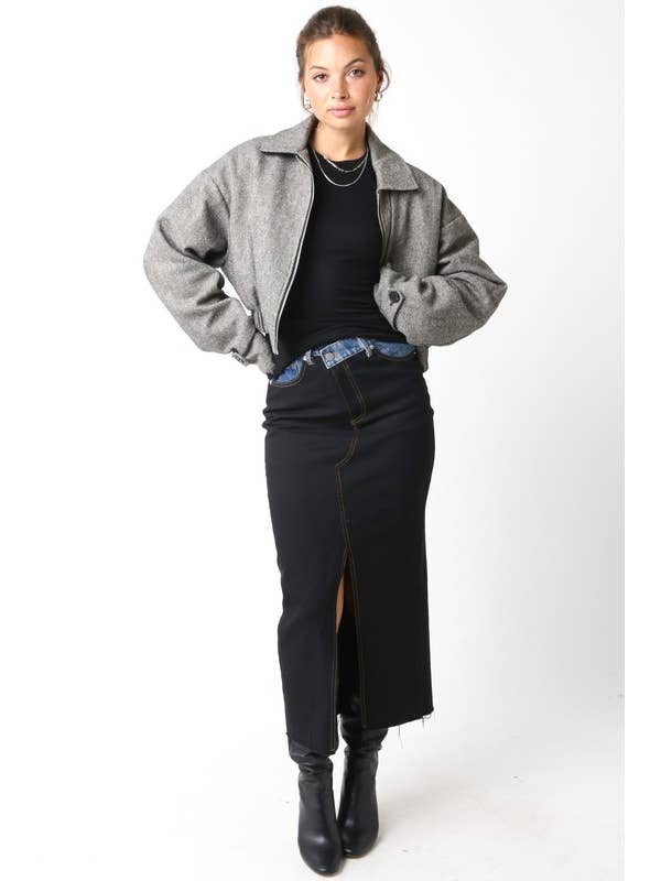 Black Herringbone Lucy Jacket for wholesale on Faire5