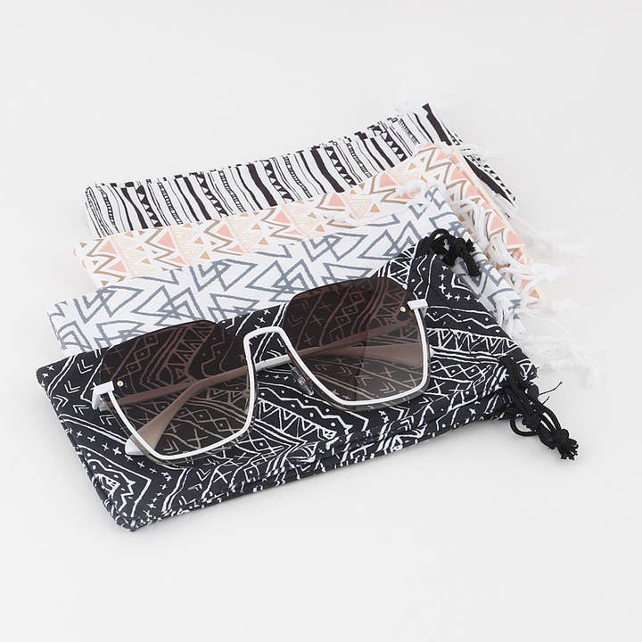 Multi Triangle Sunglasses Pouch Bag for wholesale by 3AM BY H&D ACCESSORIES