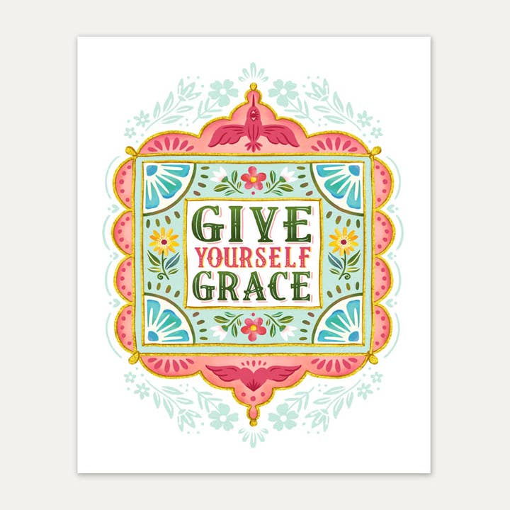 Give Yourself Grace - Art Print for wholesale by Monkey Mind Design