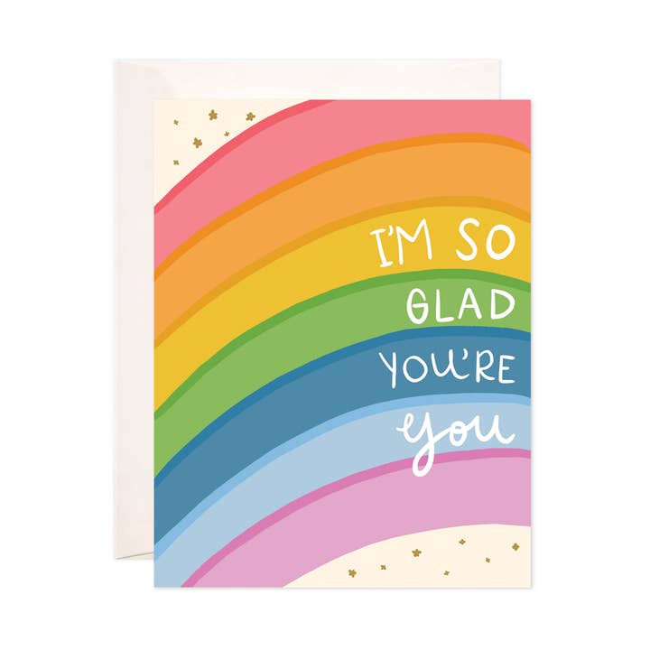 Glad You're You Greeting Card - Pride, LGBTQ+ for wholesale by Bloomwolf Studio