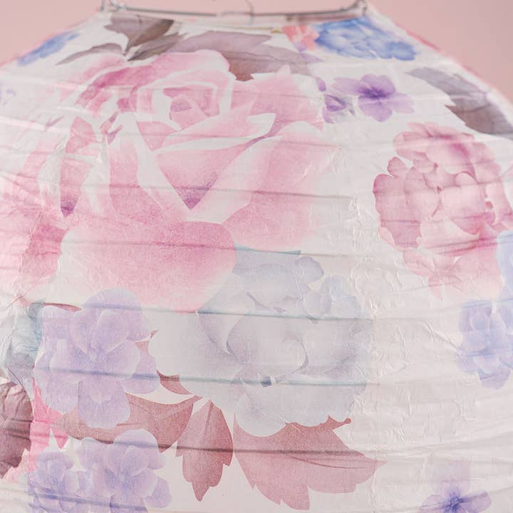 Weddingstar Inc. – wholesale Paper lantern/lamp – Round Paper Lantern With Vintage Floral Print - Small