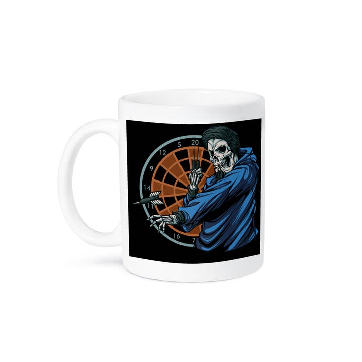 3dRose - Wholesale Coffee Mug - 3dRose, Horror Skull with Arrow and Dartboard for Darts Player, Mug8