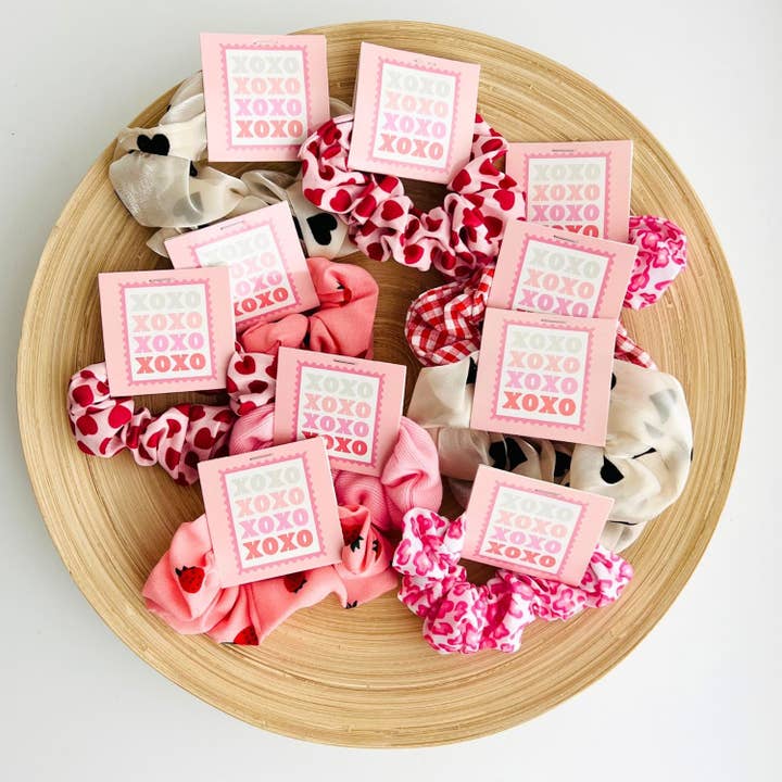 Tiny Gift Society - Wholesale Scrunchie - Women's - Valentines Scrunchies | Heart Thank You | Valentine Gifts XO