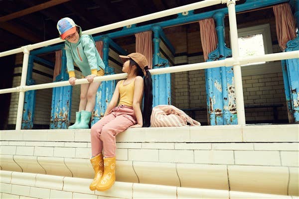 Pistachio Ribbed Kids Swimsuit for wholesale on Faire5