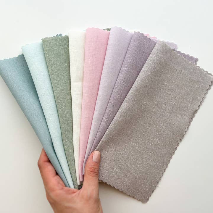 Matryoshka Doll Shop - Wholesale Embroidery/cross-stitch supplies - Embroidery fabric bundle, linen blend embroidery fabric pack4