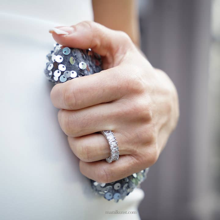 Bague en argent 925 Cz Crystal pour la vente par Maral Kunst