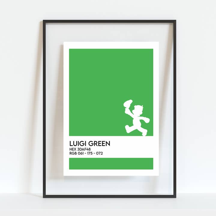 Estampado retro de Luigi Gamer (5 «x7") para venta al por mayor de Colour Me Fun