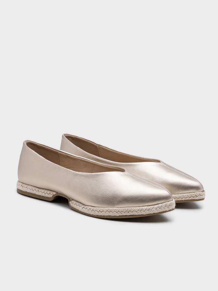 Metallic Espadrille Ballerinaskor – Minimal Flat för wholesale av CEREZA