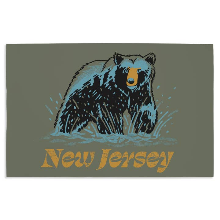 GICLEE PRINT New Jersey, Distressed Ink, Black Bear for wholesale by Lantern Press