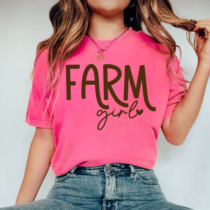 TEELUX - Wholesale Sublimation Transfer - (Shirt not included) Farm Girl - Dark Brown Screen print Transfer3