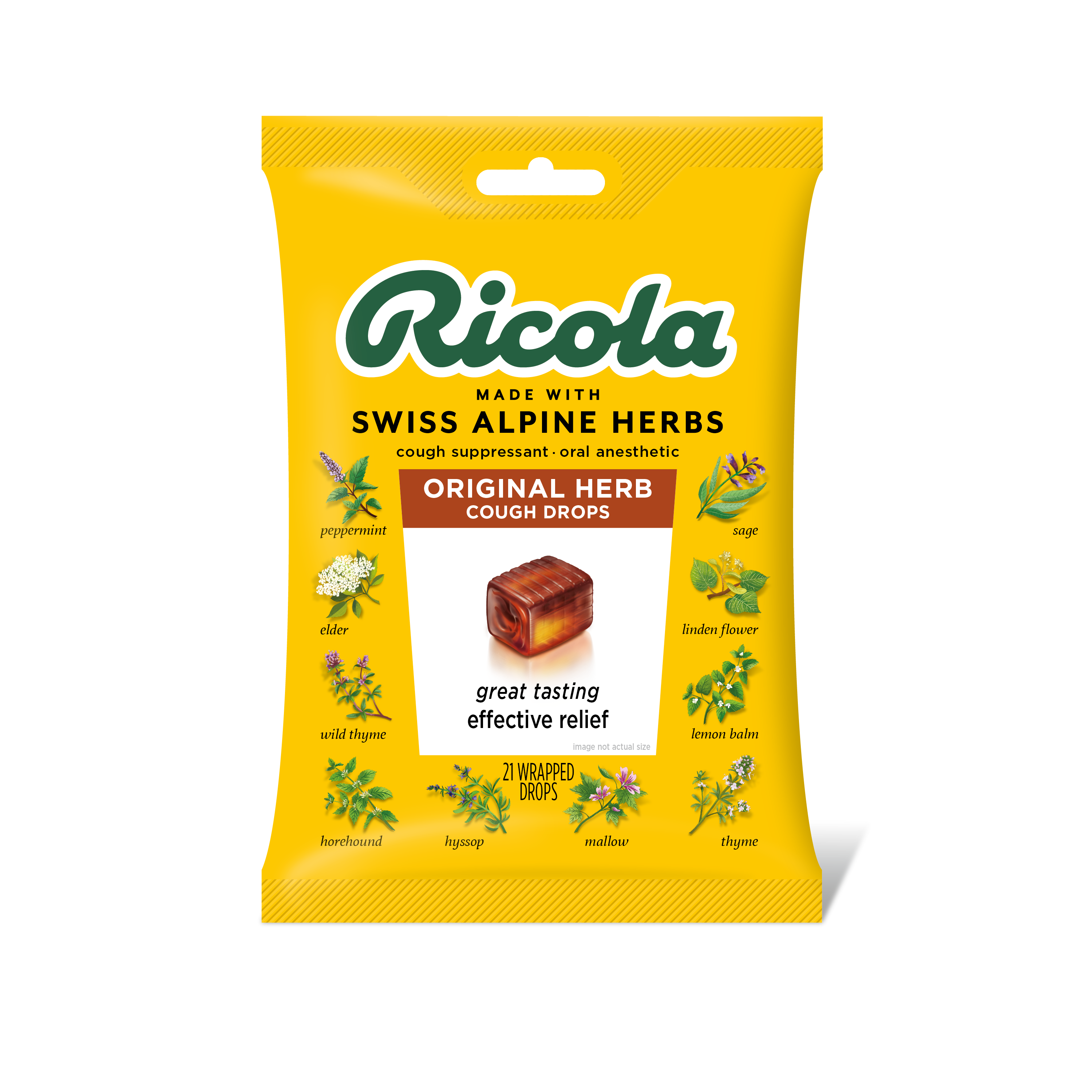 Shop The King - Wholesale Lozenges/Cough Drops - Ricola Orig Herb Peg Bag 21pc Single Bag0