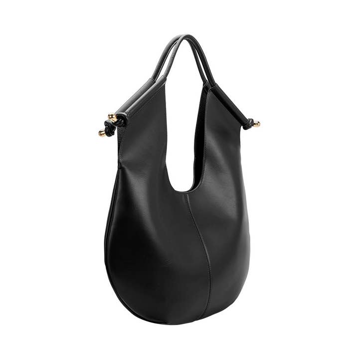 Melie Bianco - Wholesale Shoulder Bag - Women's - Tracy Black Recycled Vegan Shoulder Bag