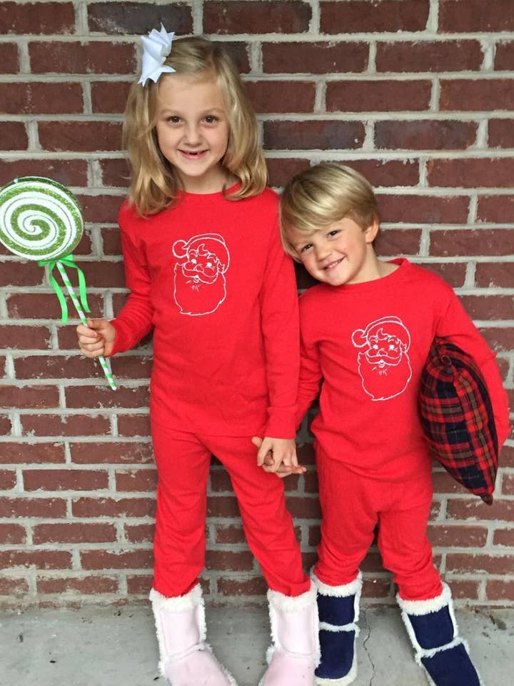 Set de 2 piezas de Santa Claus - Pantalones rojos para venta al por mayor de Little Hoot Designs