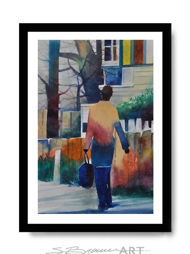 Hyde Park Chicago Watercolor Print for wholesale by SBrownART