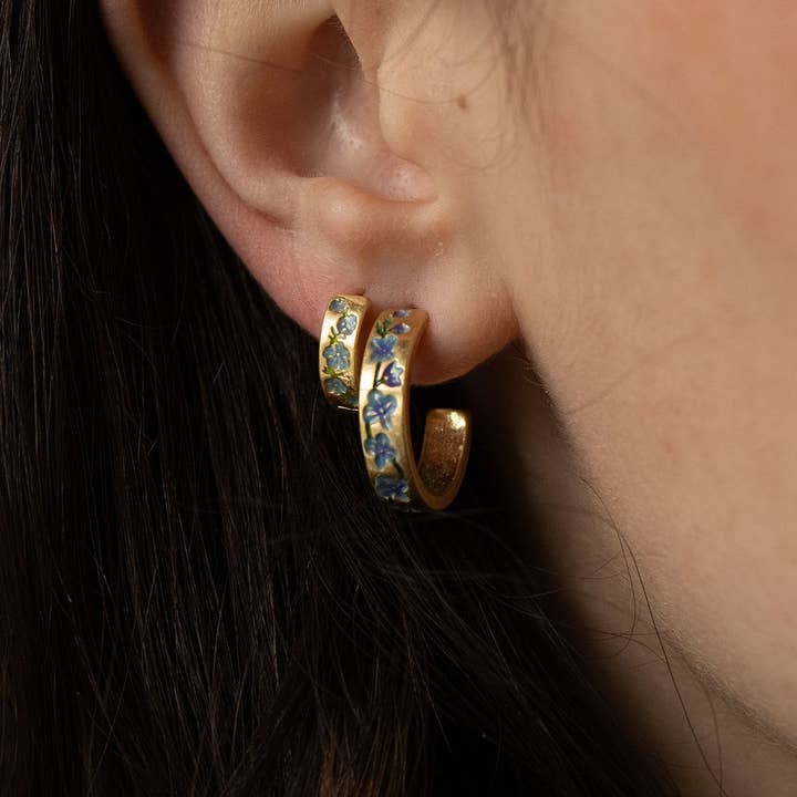 Fable England - Wholesale Hoop Earrings - FABLE Forget-Me-Not Mini Hoops