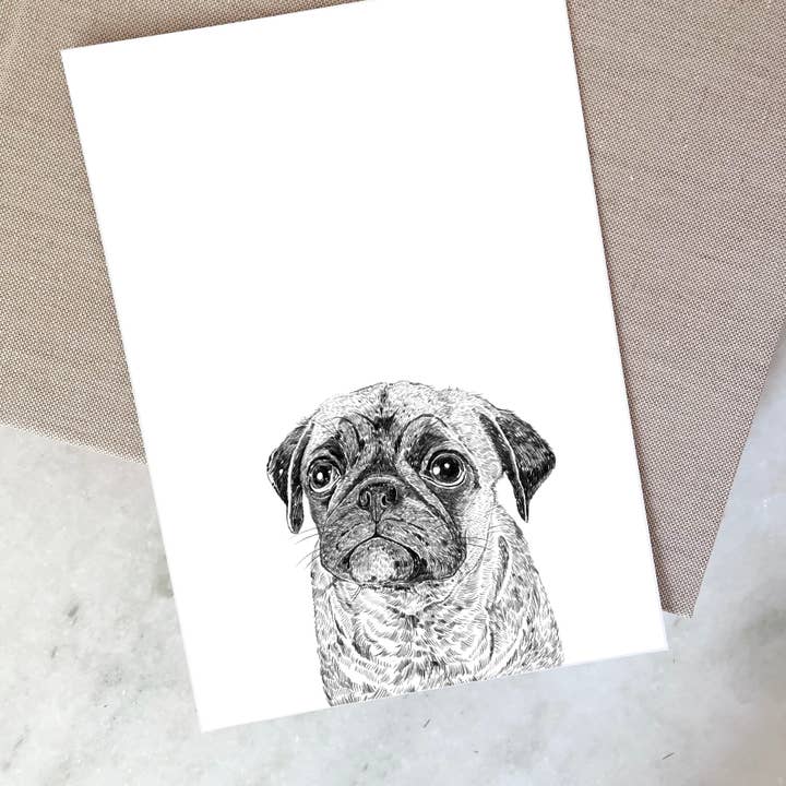 Pug Dog Art Print for wholesale by Ros Shiers