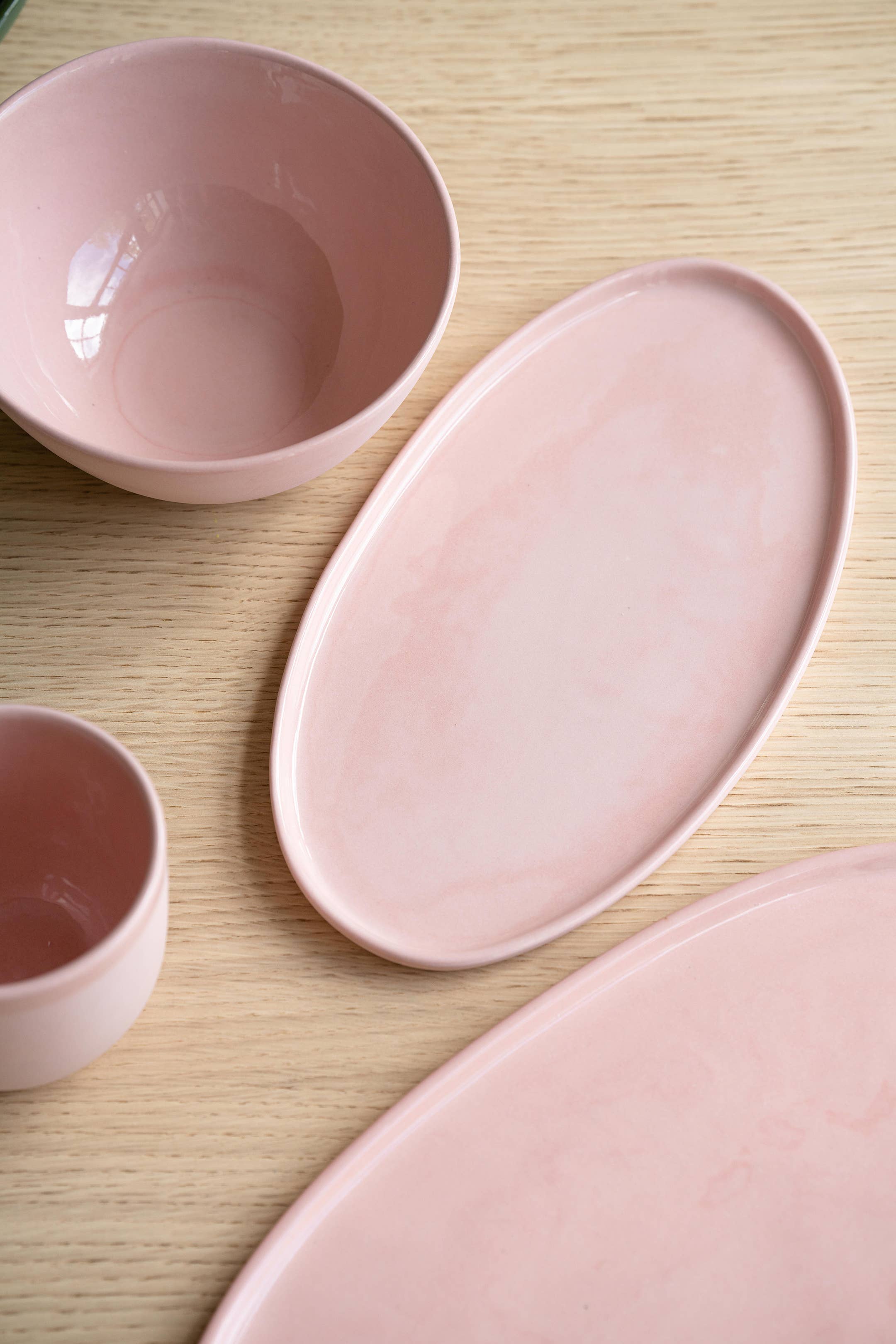 Creating Comfort Lab - Wholesale Platter - Handmade Oval Porcelain Serving Platter. Powder Pink5