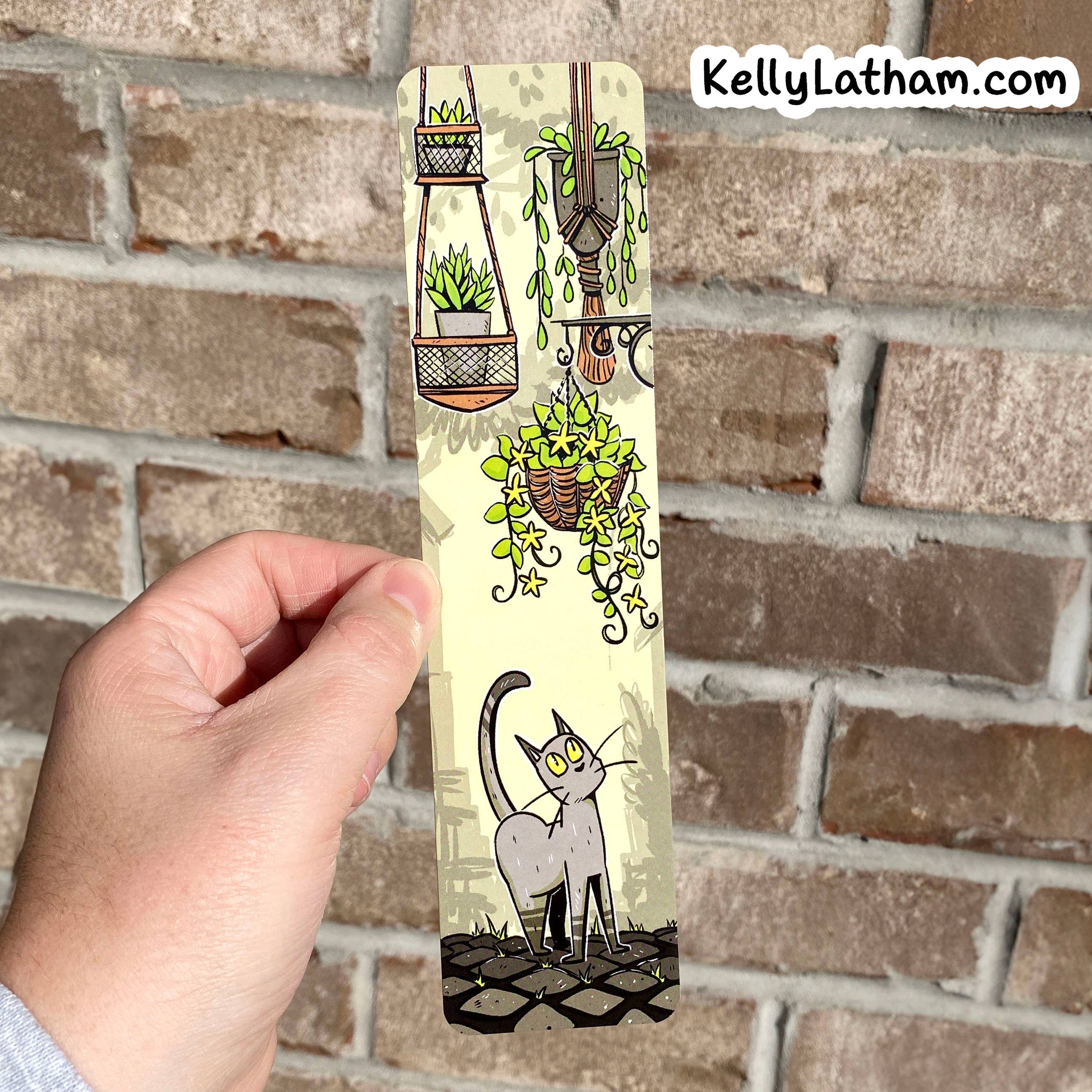 Kelly Latham Art - Wholesale Bookmark - Cat Bookmark Houseplant Gift Bookstore Lifestyle Shop Item1