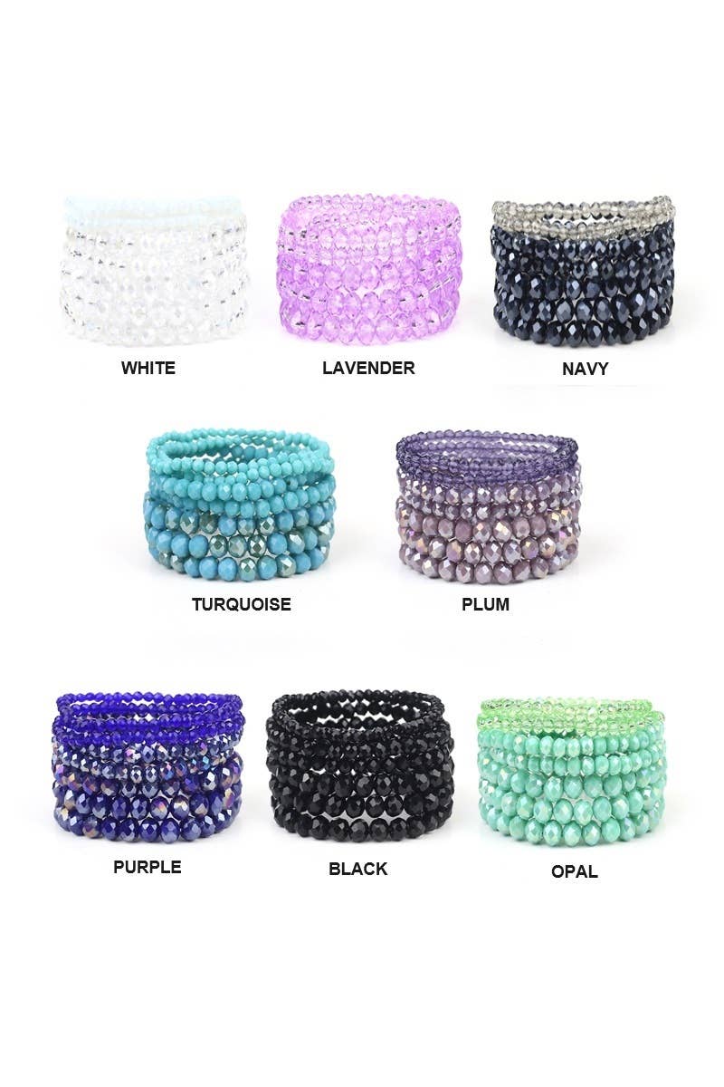 42POPS - Wholesale Beaded Bracelet - ",.._ Multi Layer Stackable Beaded Stretch Bracelet10