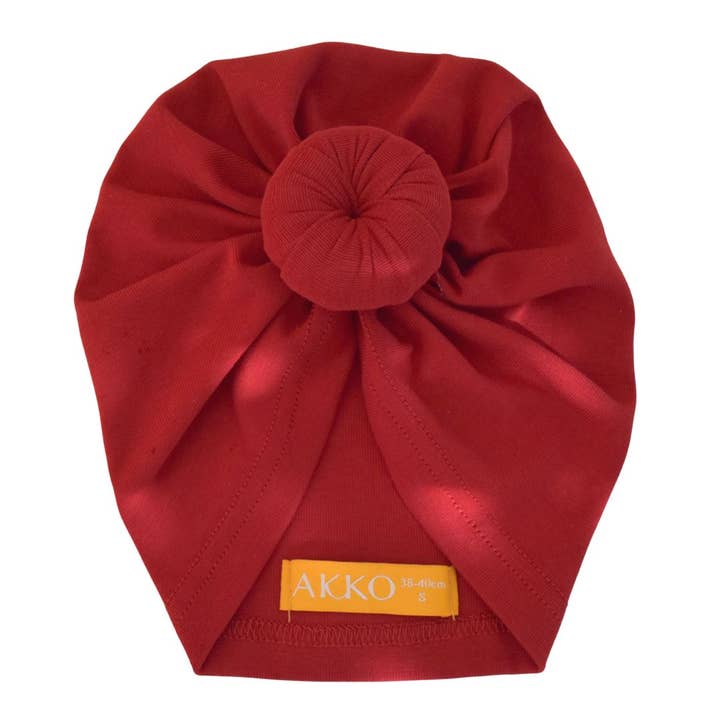 Turbante in cotone JUSTINE - Rouge per la vendita all'ingrosso da parte di BABYONTOP