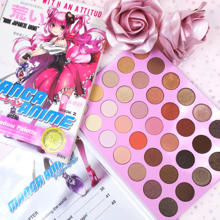 Rude Cosmetics - Wholesale Eyeshadow Palette - BOOK 2 (Manga Anime)35 Eyeshadow Palette Display Set, 12 pcs