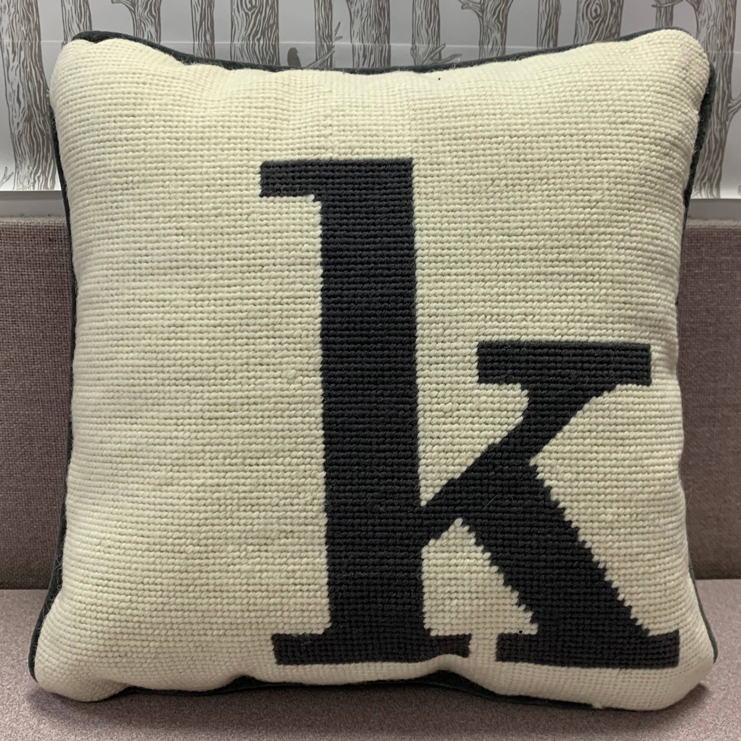 Peking Handicraft - Wholesale Throw/Decorative Pillow - Monogram Letters Needlepoint Pillow5