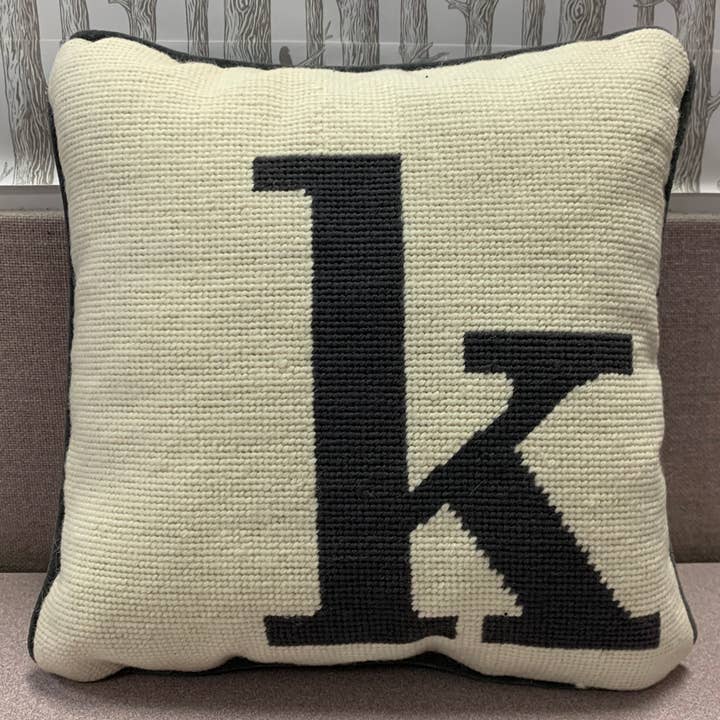 Peking Handicraft - Wholesale Throw/Decorative Pillow - Monogram Letters Needlepoint Pillow5