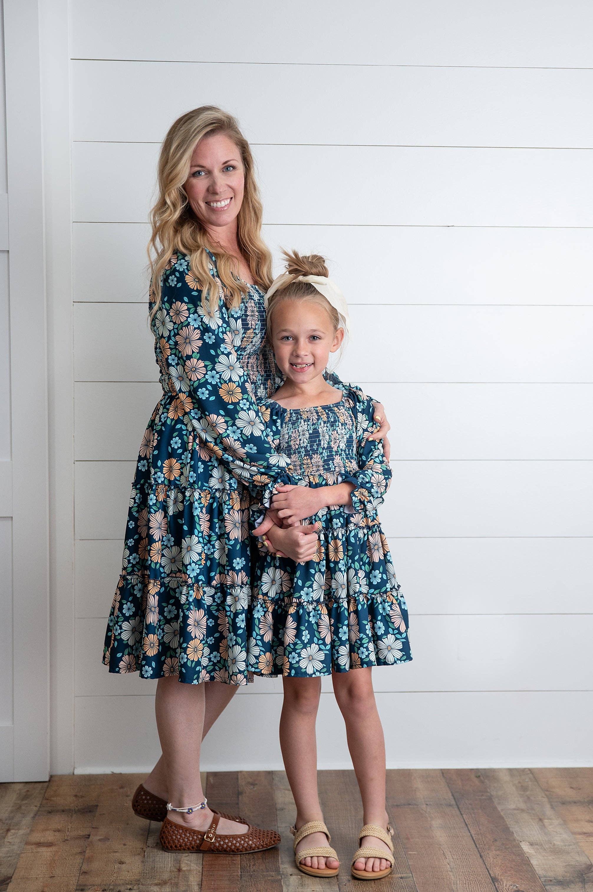 Oopsie Daisy - Wholesale Dress - Women's - Women's Grace Winter Floral Mommy & Me Matching Tiered Dress1
