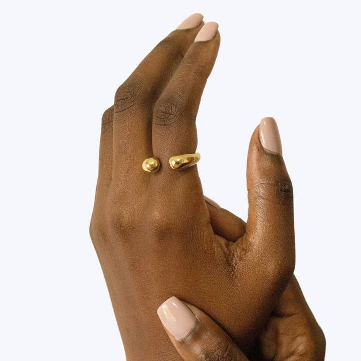 Ecodunia - Vendita all'ingrosso Anello midi/a fascia - Anello Regolabile Dash Aperto in Ottone per Uomo e Donna - Asali